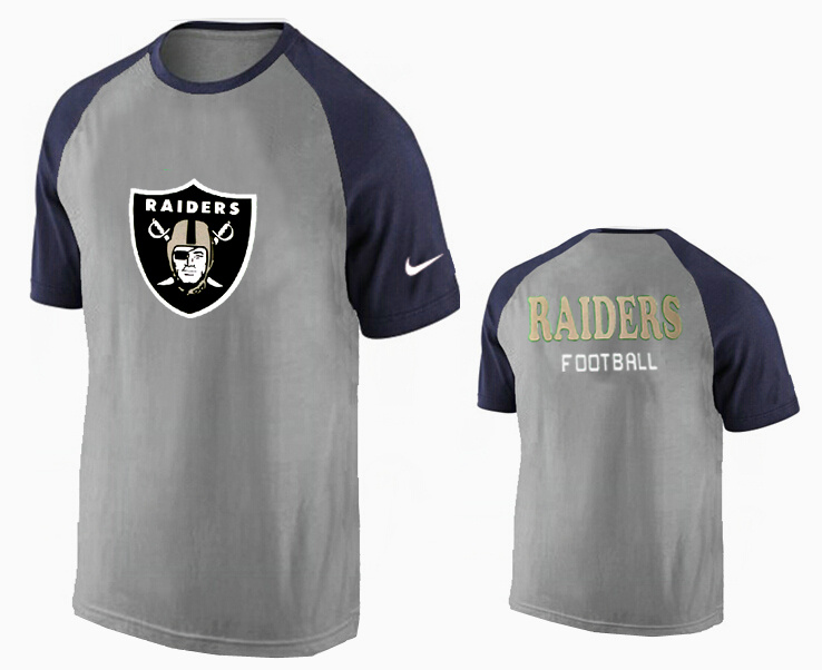 Nike Oakland Raiders Ash Tri Big Play Raglan T Shirt Grey2