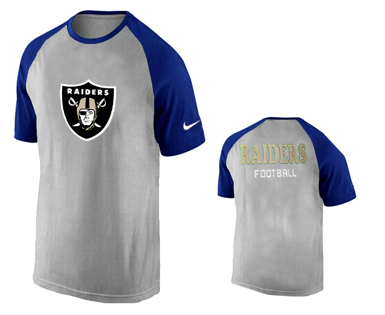Nike Oakland Raiders Ash Tri Big Play Raglan T Shirt Grey5