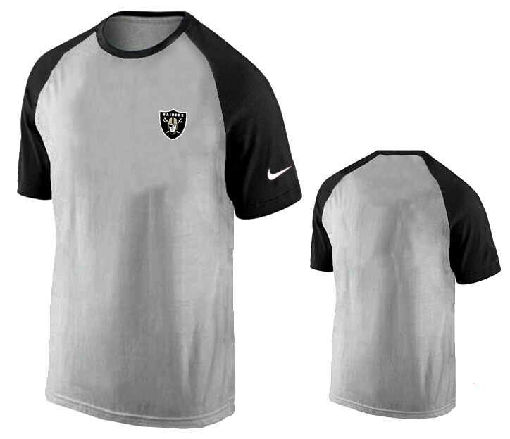 Nike Oakland Raiders Ash Tri Big Play Raglan T Shirt Grey6