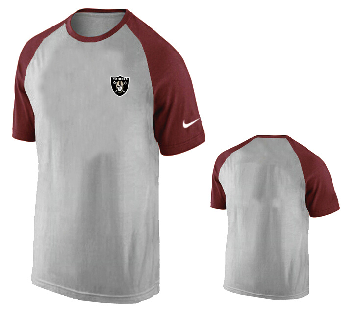 Nike Oakland Raiders Ash Tri Big Play Raglan T Shirt Grey9