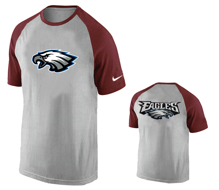 Nike Philadelphia Eagles Ash Tri Big Play Raglan T Shirt Grey13