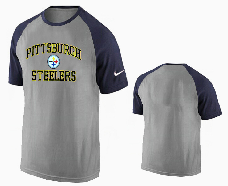 Nike Pittsburgh Steelers Ash Tri Big Play Raglan T Shirt Grey15