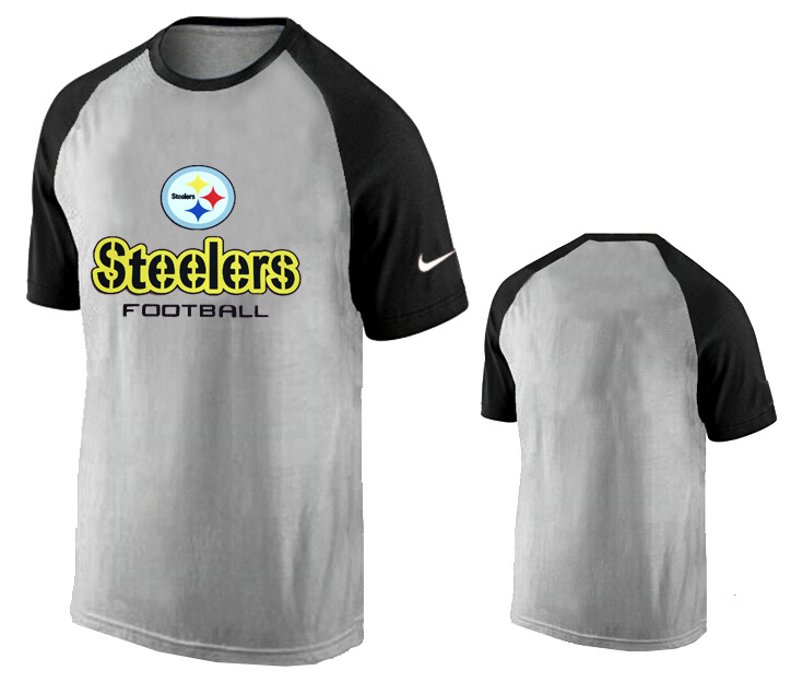 Nike Pittsburgh Steelers Ash Tri Big Play Raglan T Shirt Grey6