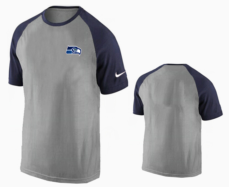 Nike Seattle Seahawks Ash Tri Big Play Raglan T Shirt Grey14 - Click Image to Close