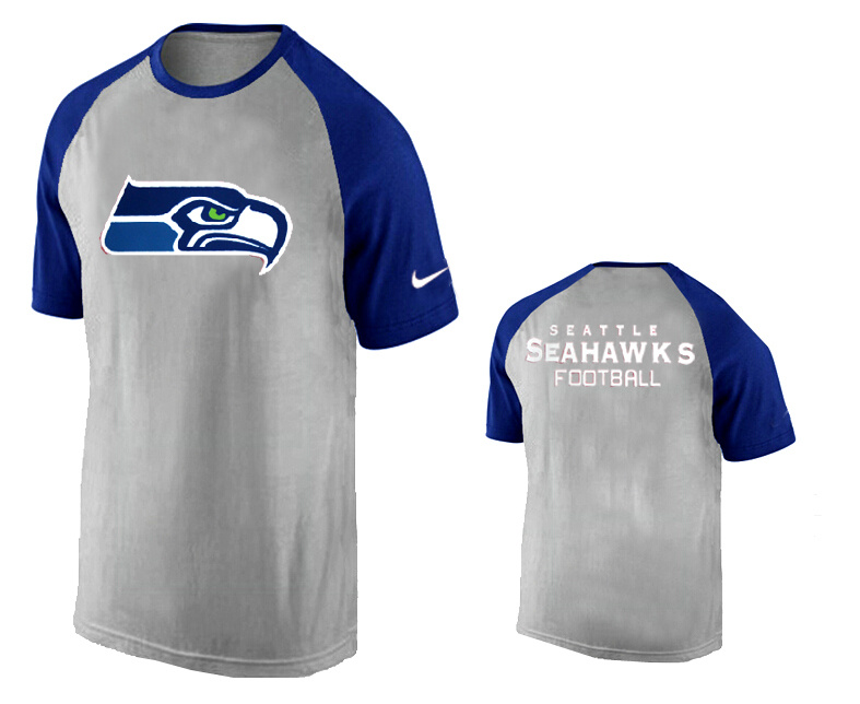 Nike Seattle Seahawks Ash Tri Big Play Raglan T Shirt Grey19