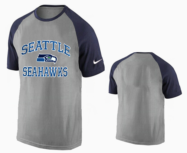 Nike Seattle Seahawks Ash Tri Big Play Raglan T Shirt Grey4