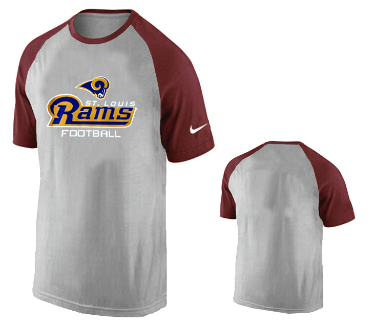 Nike St.Louis Rams Ash Tri Big Play Raglan T Shirt Grey5