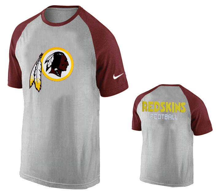 Nike Washington Redskins Ash Tri Big Play Raglan T Shirt Grey14