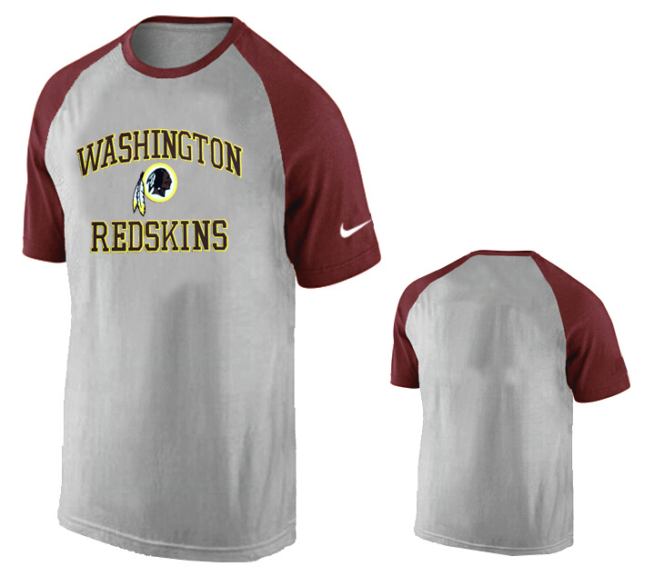 Nike Washington Redskins Ash Tri Big Play Raglan T Shirt Grey2