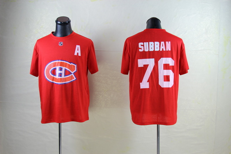 Canadiens 76 Subban Red Name & Number T Shirt