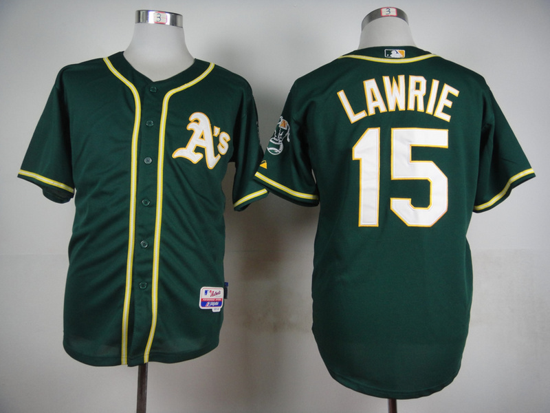 Athletics 15 Lawrie Green Cool Base Jersey - Click Image to Close
