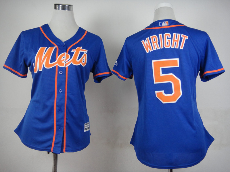 Mets 5 Wright Blue Women New Cool Base Jersey