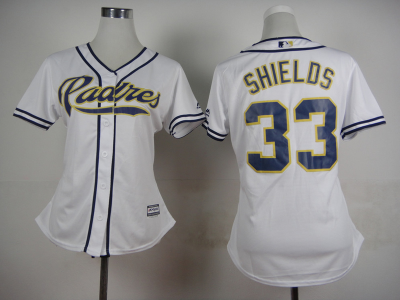 Padres 23 Shields White Women New Cool Base Jersey Padres 23 Shields White Women New Cool Base Jersey