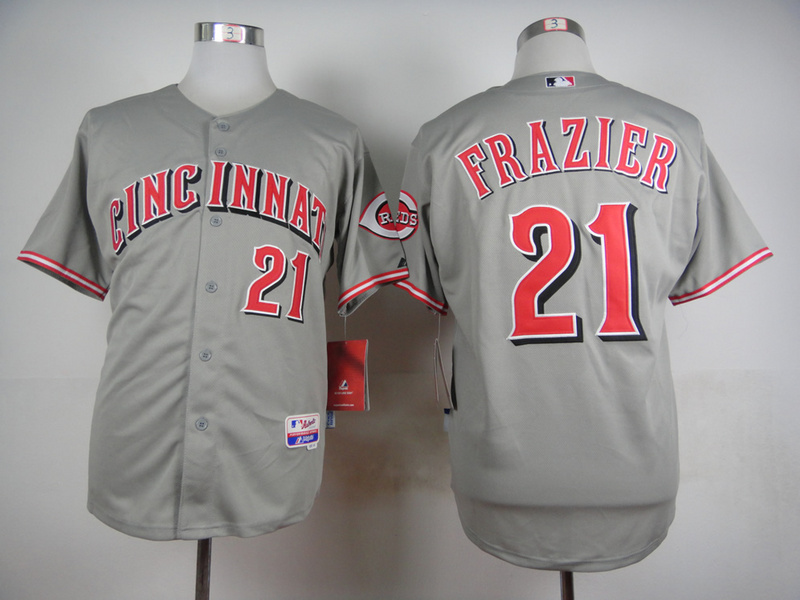 Reds 21 Frazier Grey Cool Base Jersey