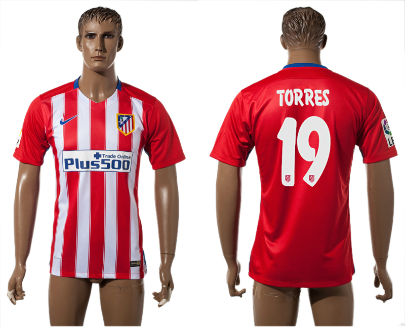 2015-16 Atletico Madrid 19 TORRES Home Thailand Jersey