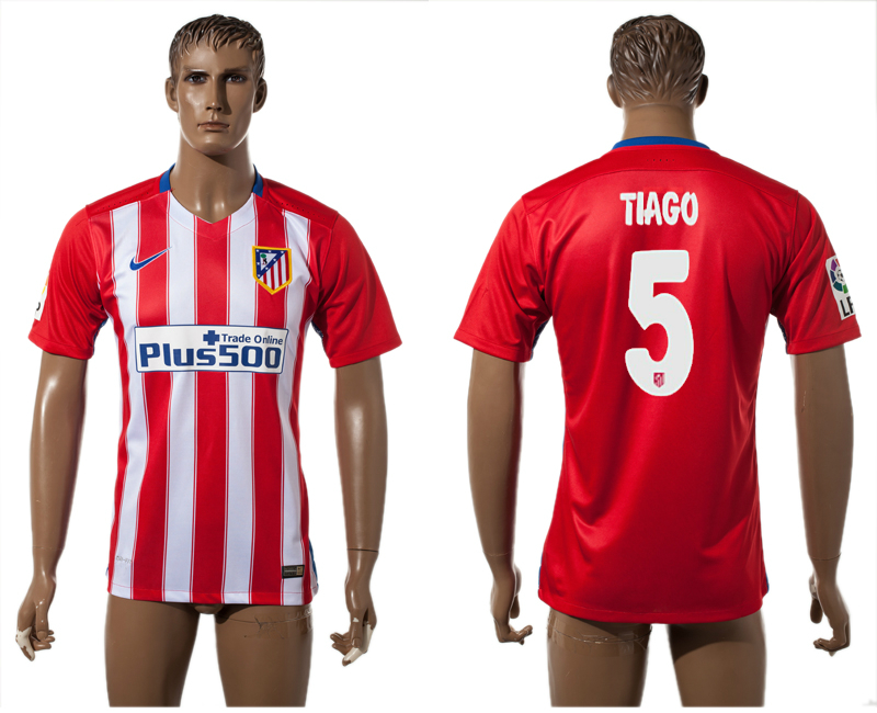 2015-16 Atletico Madrid 5 TIAGO Home Thailand Jersey