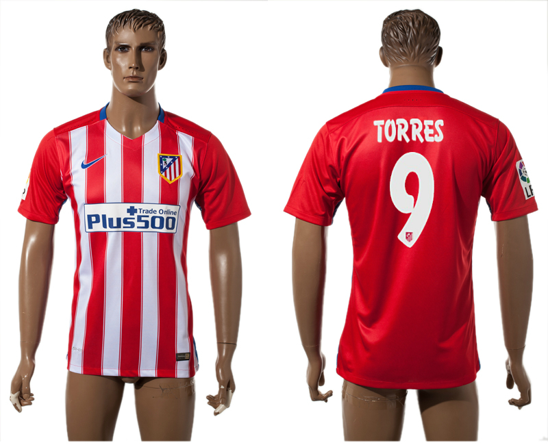 2015-16 Atletico Madrid 9 TORRES Home Thailand Jersey
