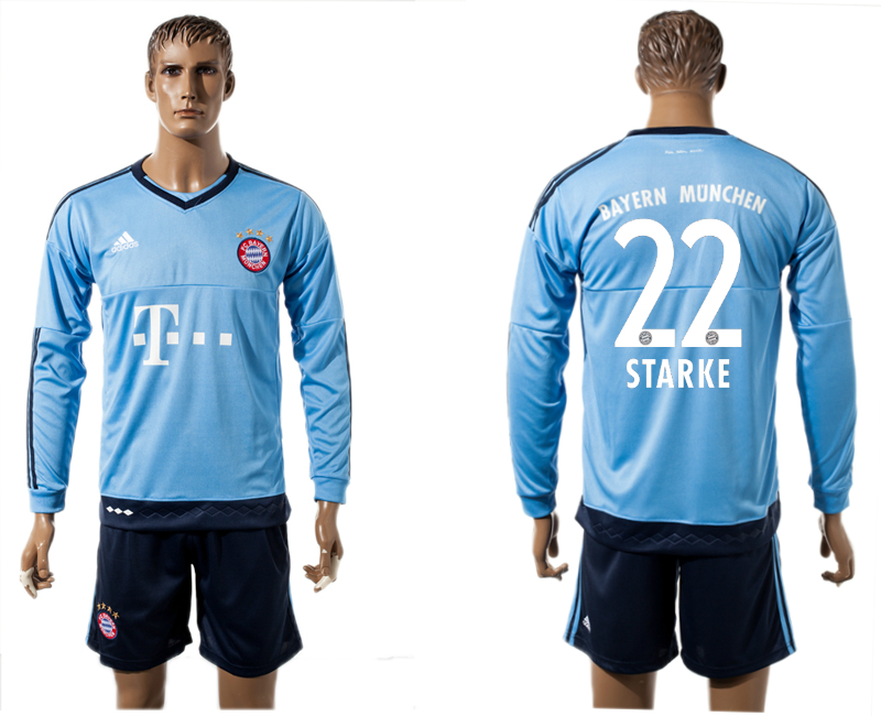 2015-16 Bayern Munchen 22 STARKE Goalkeeper Long Sleeve Jersey