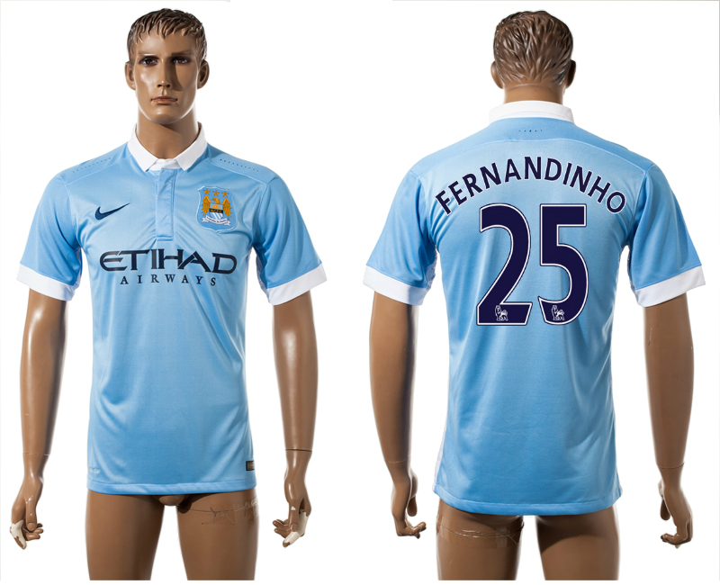 2015-16 Manchester City 25 FERNANDINHO Home Thailand Jersey