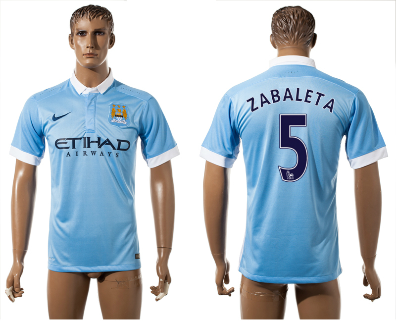 2015-16 Manchester City 5 ZABALETA Home Thailand Jersey