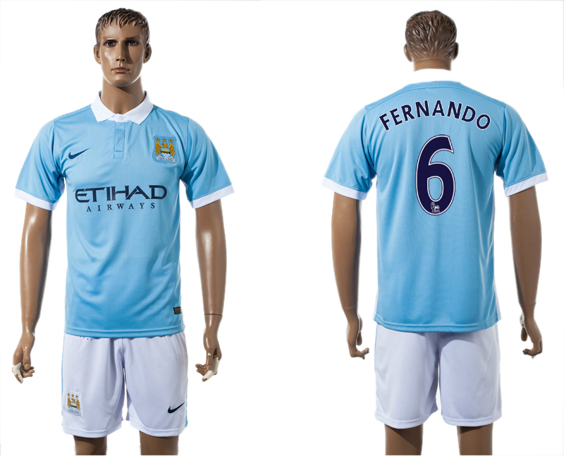2015-16 Manchester City 6 FERNANDO Home Jersey