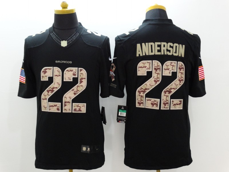 Nike Broncos 22 Anderson Black Salute To Service Limited Jersey