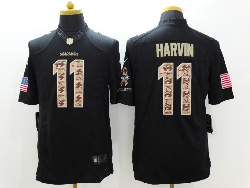 Nike Seahawks 11 Harvin Black Salute To Service Limited Jersey