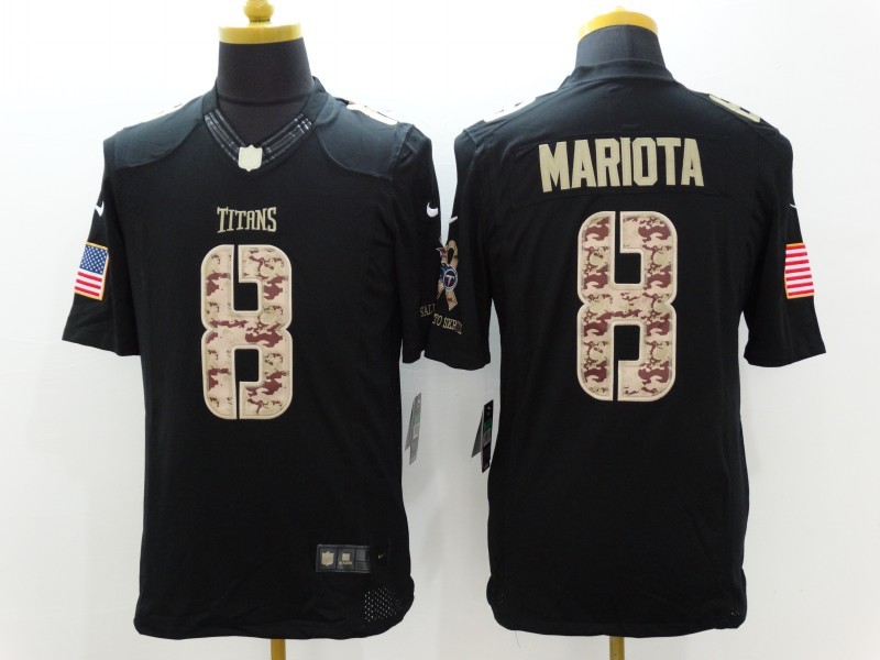 Nike Titans 8 Mariota Black Salute To Service Limited Jersey