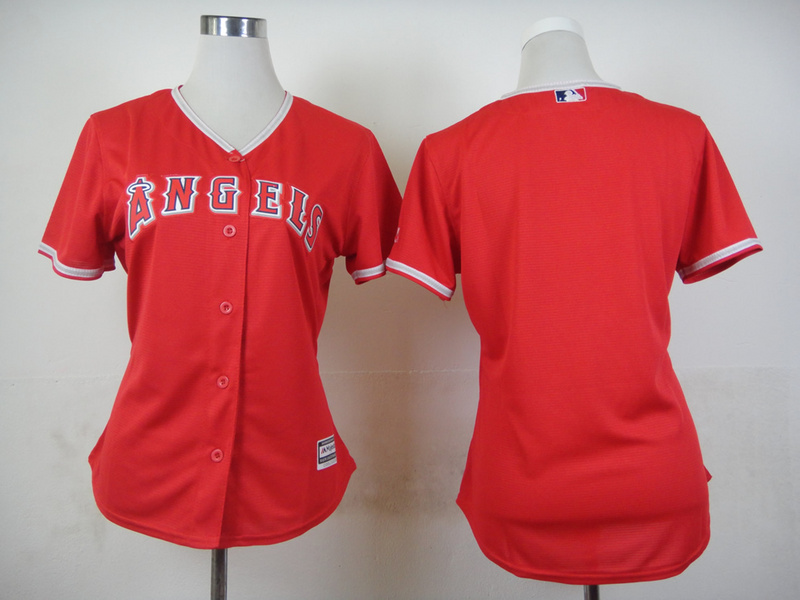 Angels Blank Red New Cool Base Women Jersey