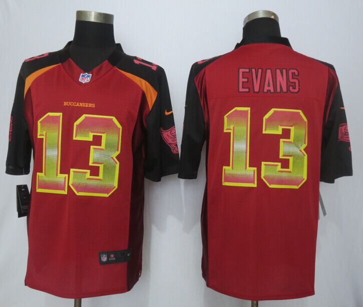 Nike Buccaneers 13 Mike Evans Red Pro Line Fashion Strobe Jersey