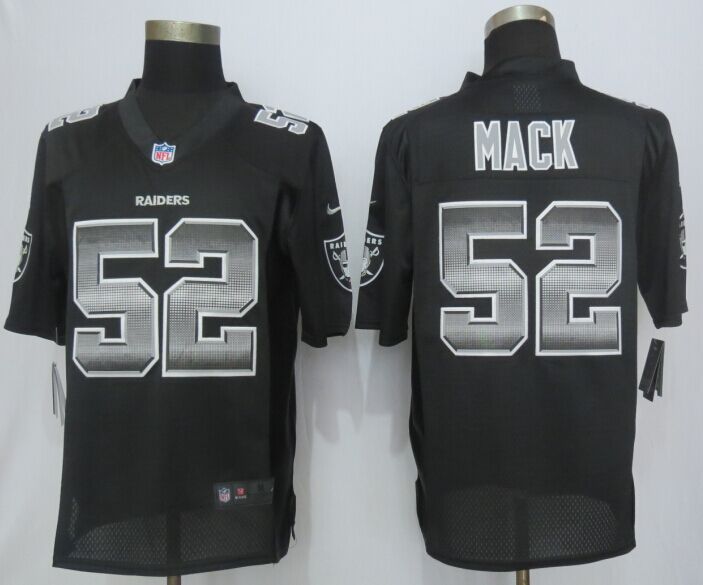 Nike Raiders 52 Khalil Mack Black Pro Line Fashion Strobe Jersey