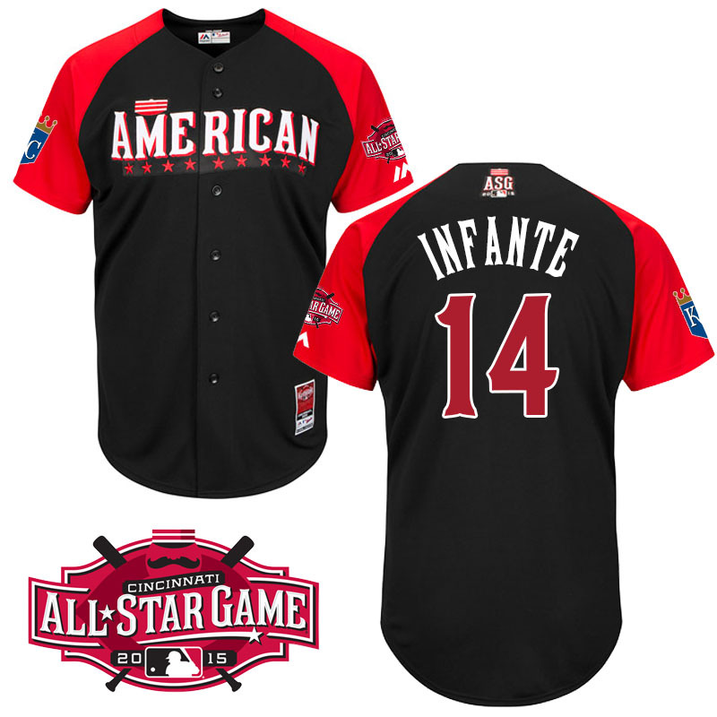 American League 14 Royals 14 Infante Black 2015 All Star Jersey