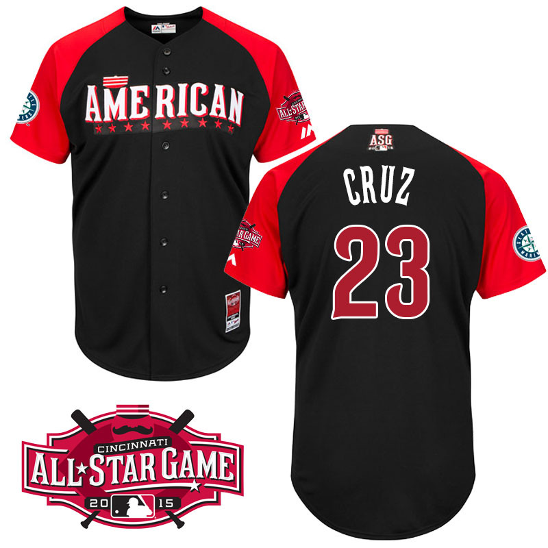 American League Mariners 23 Cruz Black 2015 All Star Jersey