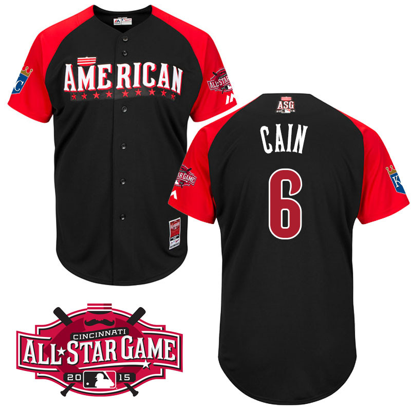 American League Royals 6 Cain Black 2015 All Star Jersey