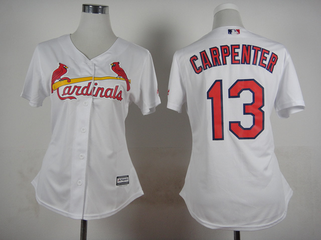 Cardinals 13 Carpenter White New Cool Base Women Jersey