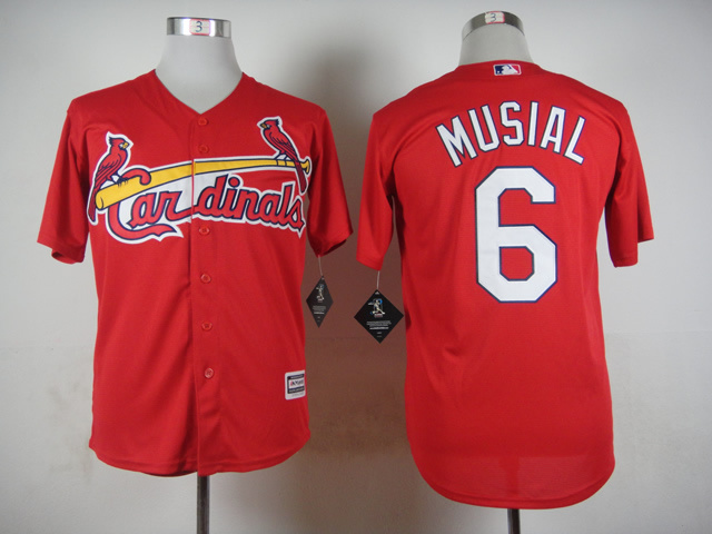 Cardinals 6 Musial Red New Cool Base Jersey