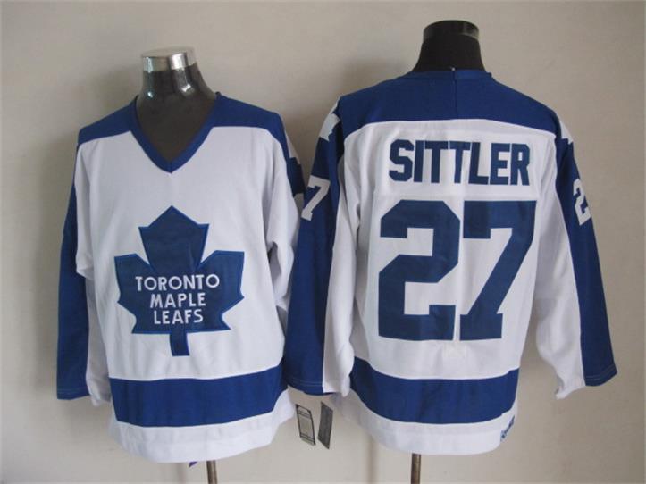 Maple Leafs 27 Sittler White CCM Jersey