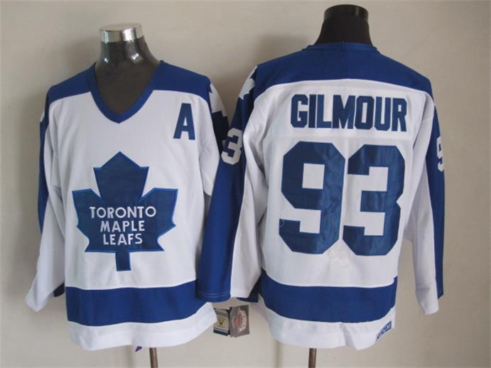 Maple Leafs 93 Gilmour White CCM Jersey