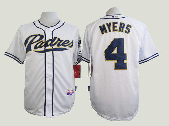 Padres 4 Myers White Cool Base Jersey