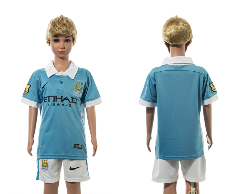 2015-16 Manchester City Home Youth Jersey
