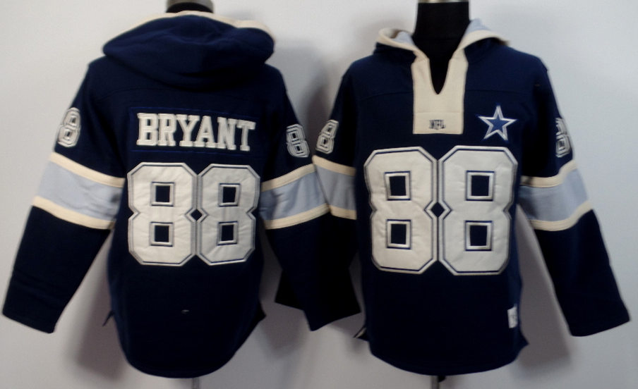 Nike Cowboys 88 Dez Bryant Blue All Stitched Hooded Sweatshirt