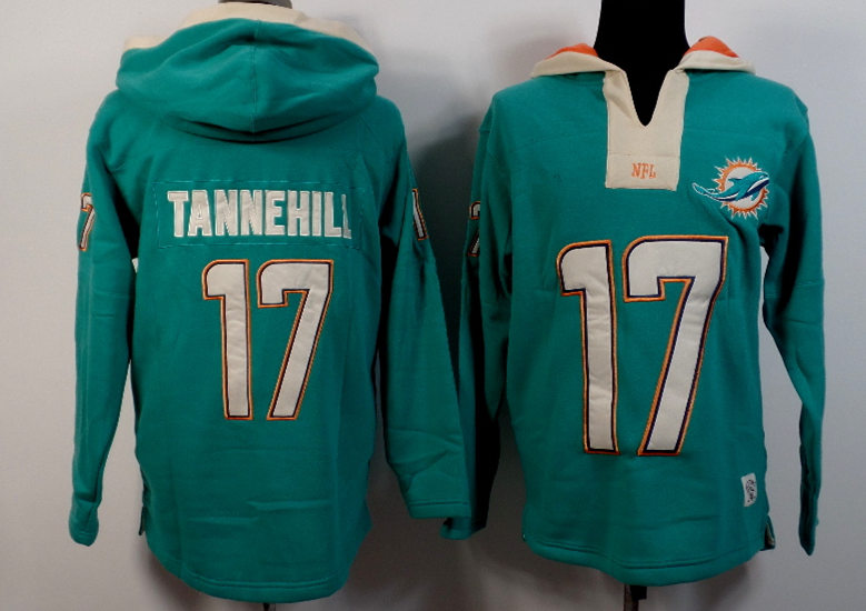Nike Dolphins 17 Ryan Tannehill Green All Stitched Hooded Sweatshirt - Click Image to Close