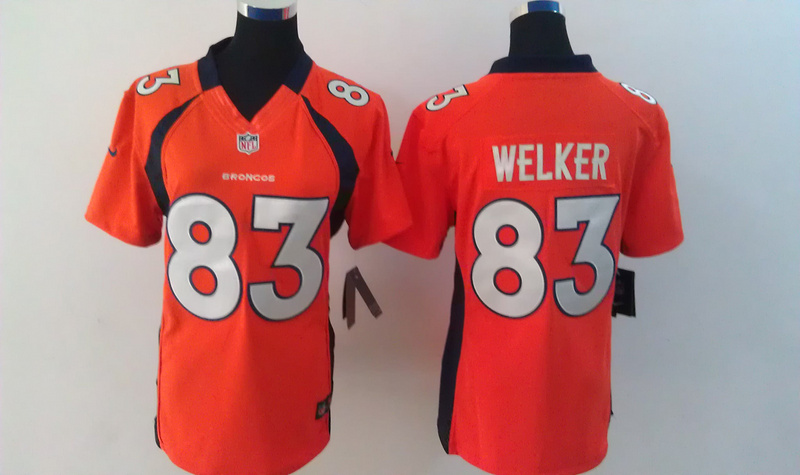 Nike Broncos 83 Wes Welker Orange Limited Women Jersey