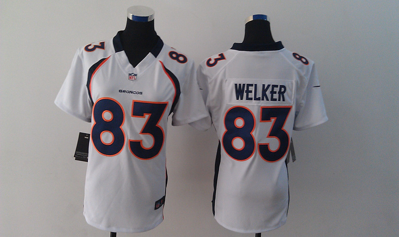 Nike Broncos 83 Wes Welker White Limited Women Jersey