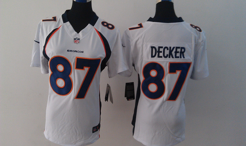 Nike Broncos 87 Eric Decker White Limited Women Jersey