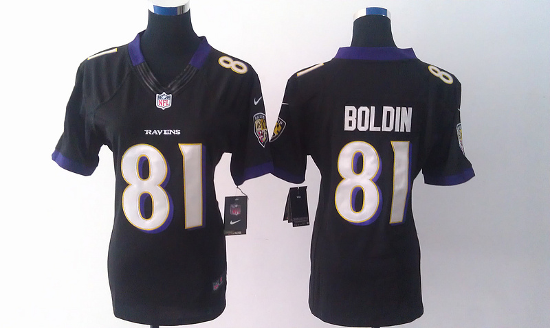 Nike Ravens 81 Anquan Boldin Black Limited Women Jersey