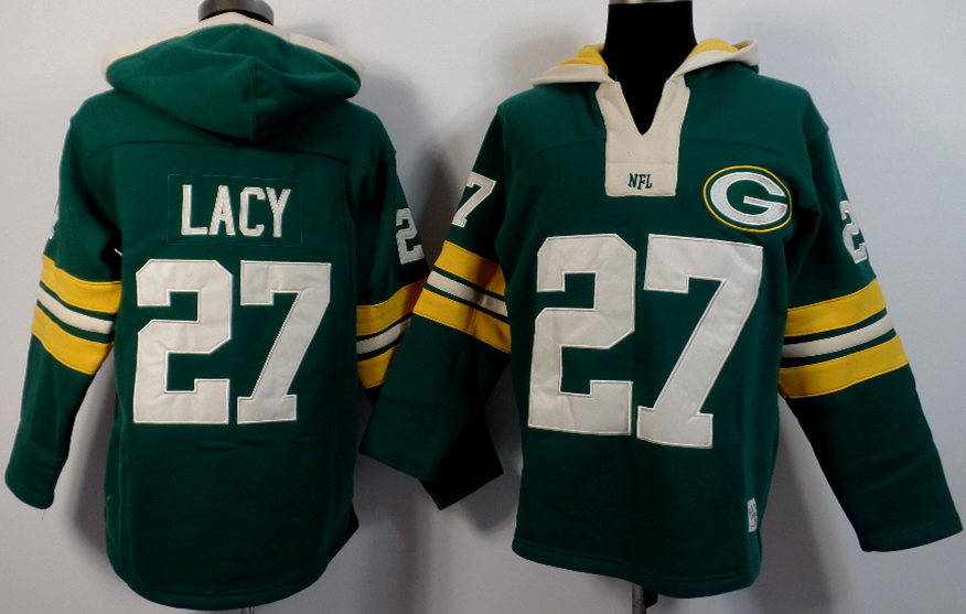 Nike Packers 27 Eddie Lacy Green All Stitched Hooded Sweatshirt