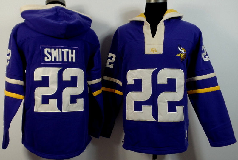Nike Vikings 22 Harrison Smith Purple All Stitched Hooded Sweatshirt