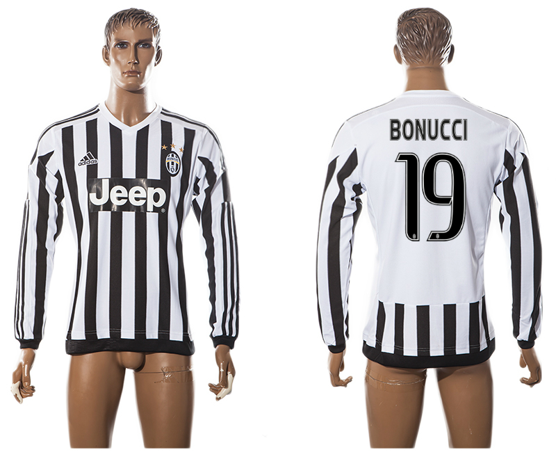 2015-16 Juventus 19 BONUCCI Home Long Sleeve Thailand Jersey