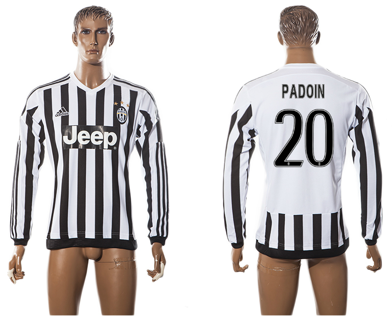 2015-16 Juventus 20 PADOIN Home Long Sleeve Thailand Jersey